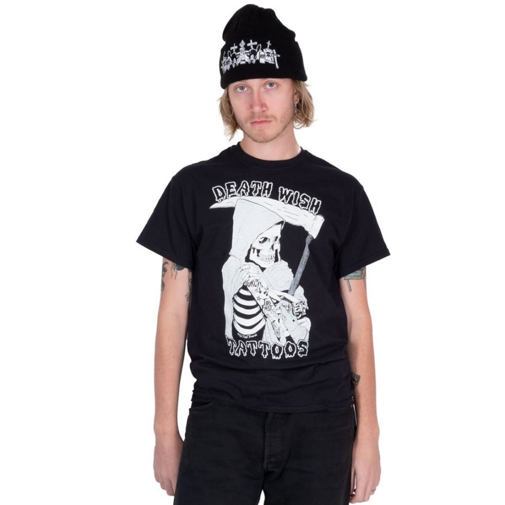 Too Fast Death Wish Tattoo Shop Unisex T Shirt NWT S